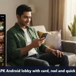 Diwa OK APK Android lobby with card, reel and quick game tiles
