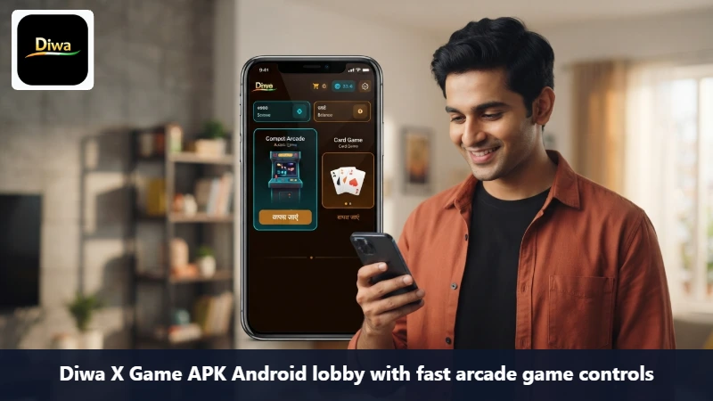 Diwa X Game APK Android lobby with fast arcade game controls